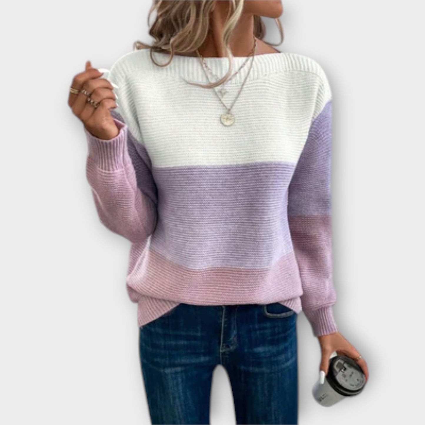 Women's Comfortable Sweater in Green, Brown or Purple