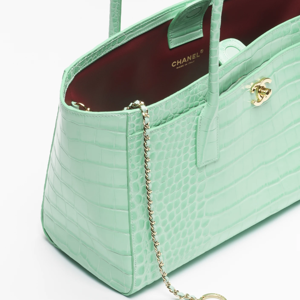 CHANEL Crocodile Croc Illusion Tote Shopping Bag