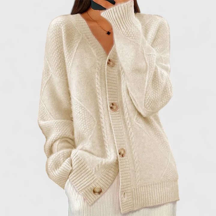 Women's Cardigan in Red, Apricot, Khaki or Pink