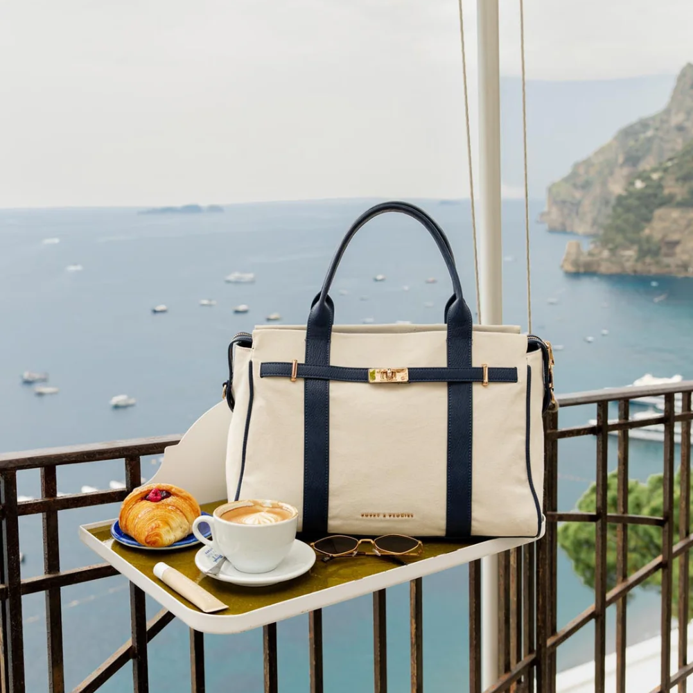 Poppy & Peonies Effortless Tote Navy