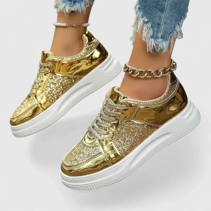 Women's Comfort Shoes in Silver, Gold, Black and Red