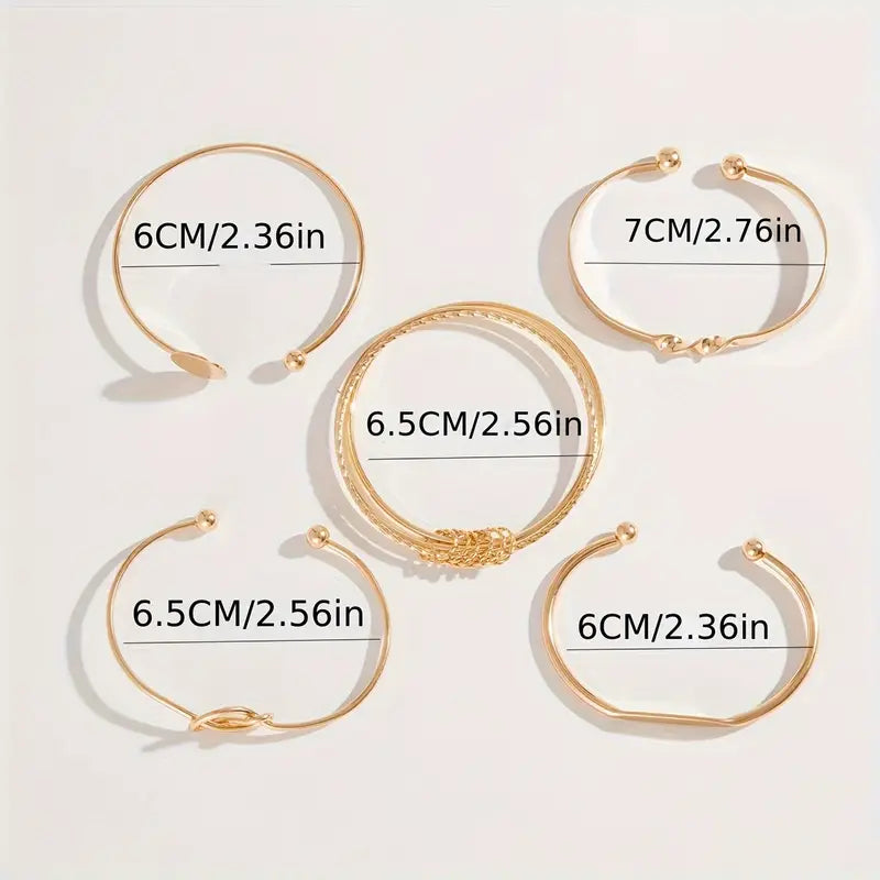 Elegance Knot Bracelet Set | Gold