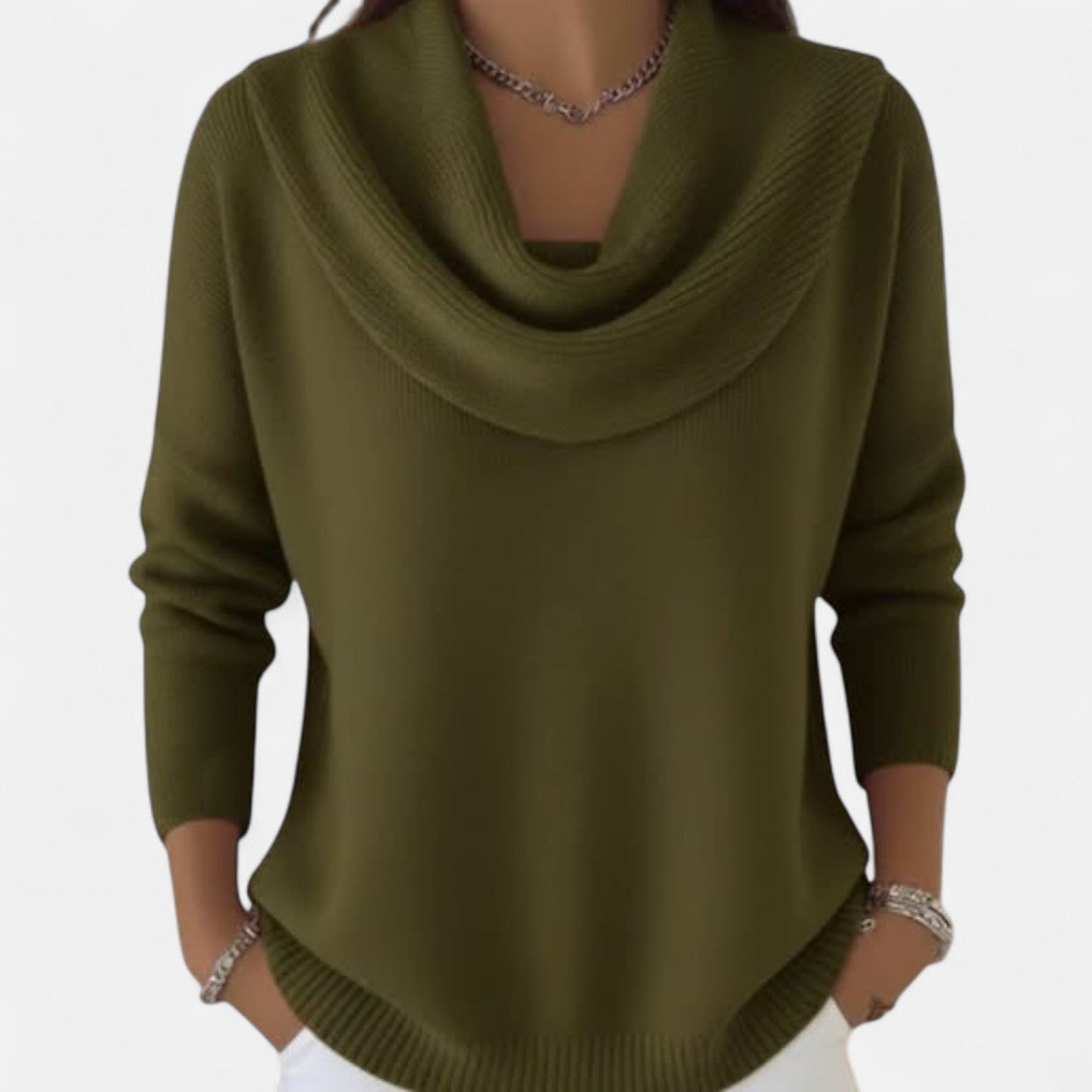 Women's Elegant Sweater in Red, Brown or Green