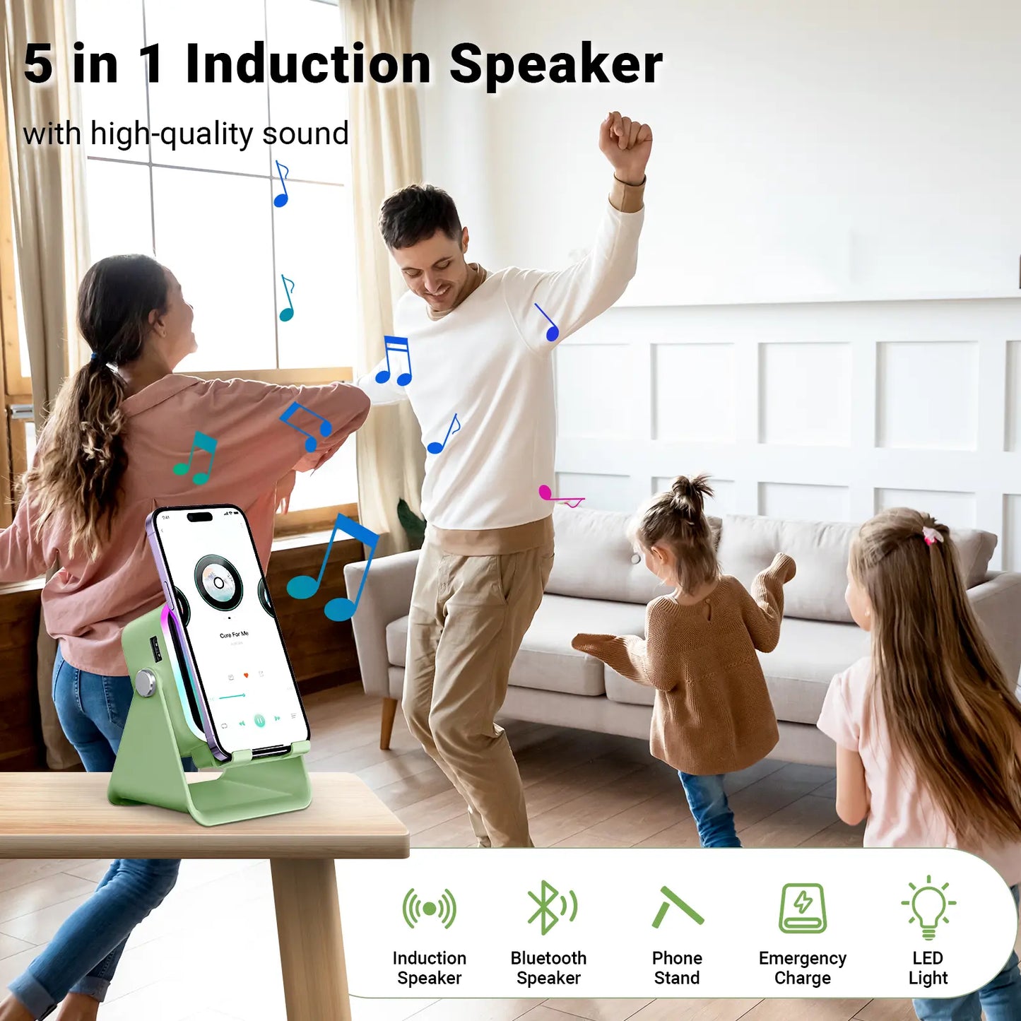 5-in-1 Induction Speaker & Charging Stand