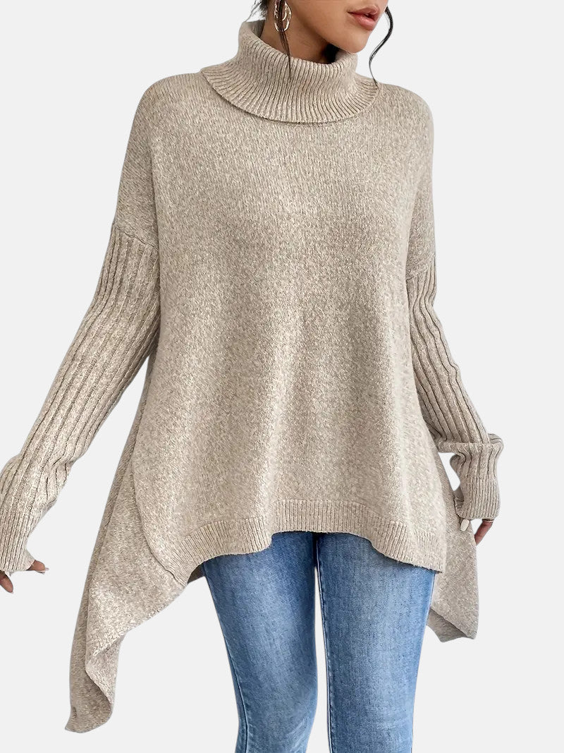 Women's Long Turtleneck Sweater in Five Colors