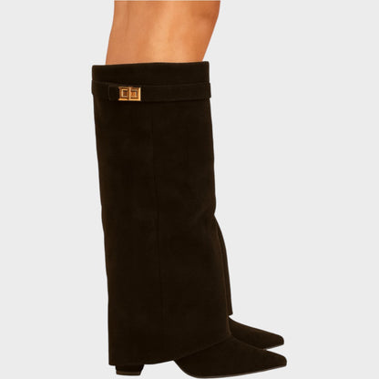 Women's High-Cut Suede Boots in Five Colors