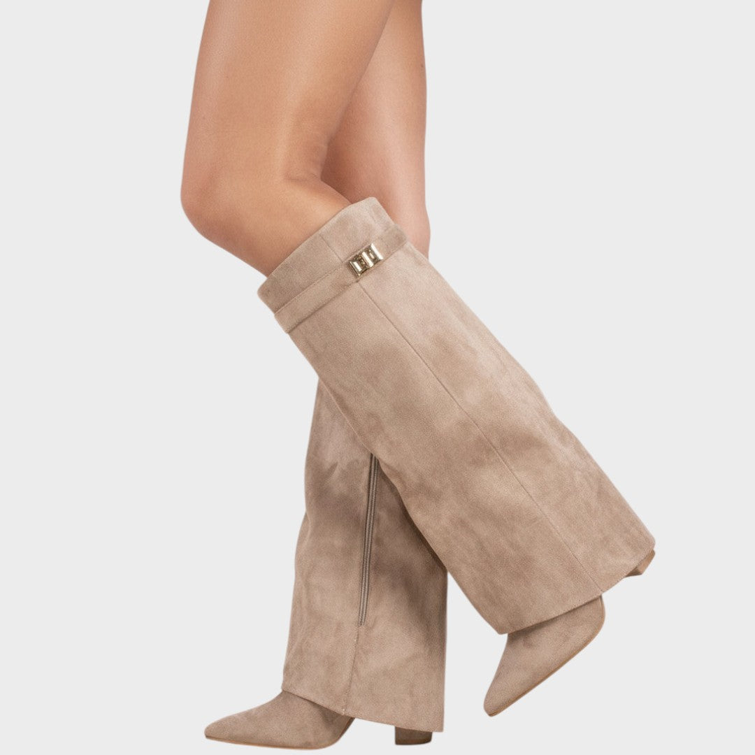 Women's High-Cut Suede Boots in Five Colors