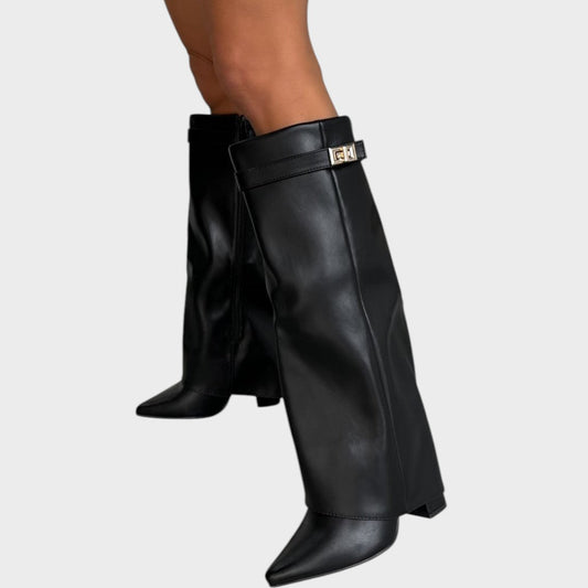 Women's High Leather Boots in Black or Brown