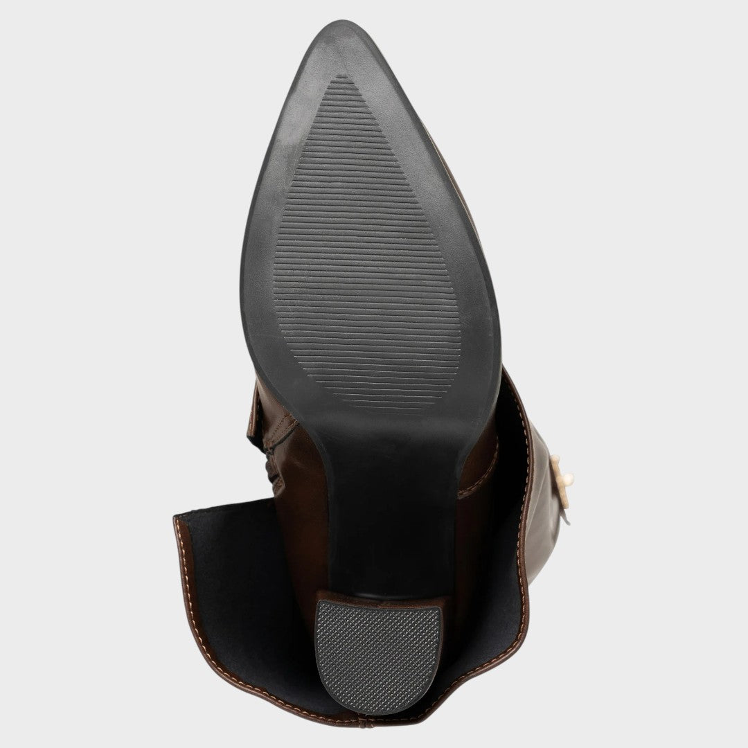 Women's High Leather Boots in Black or Brown