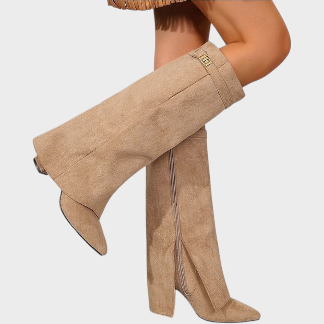 Women's High-Cut Suede Boots in Five Colors