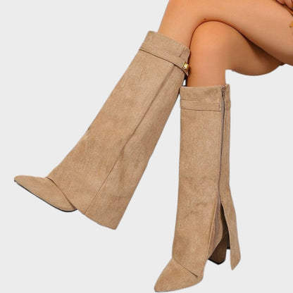 Women's High-Cut Suede Boots in Five Colors