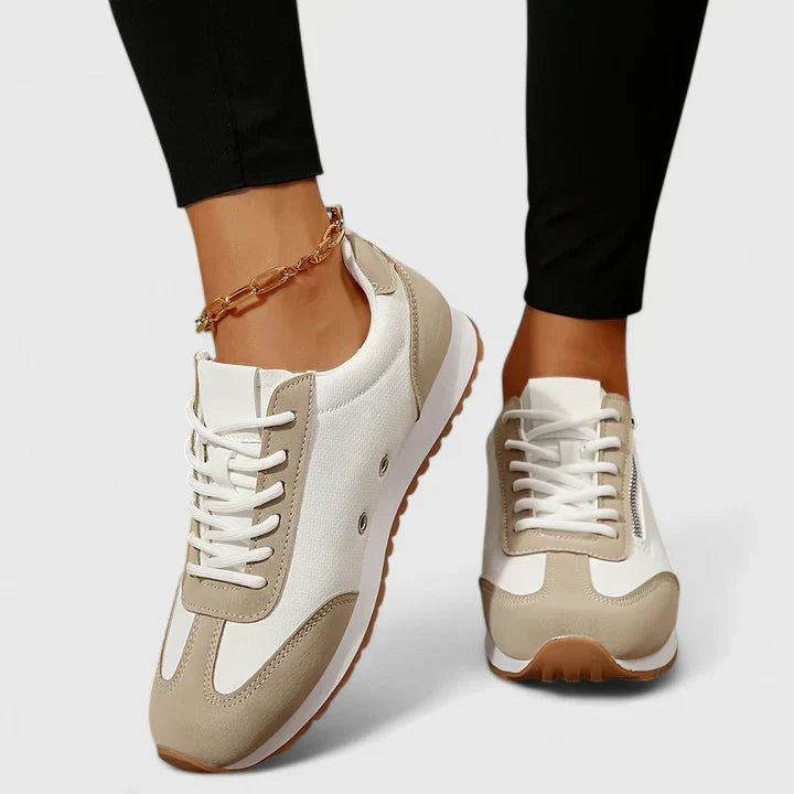 Women's Comfort Shoes in Beige, White and Gray