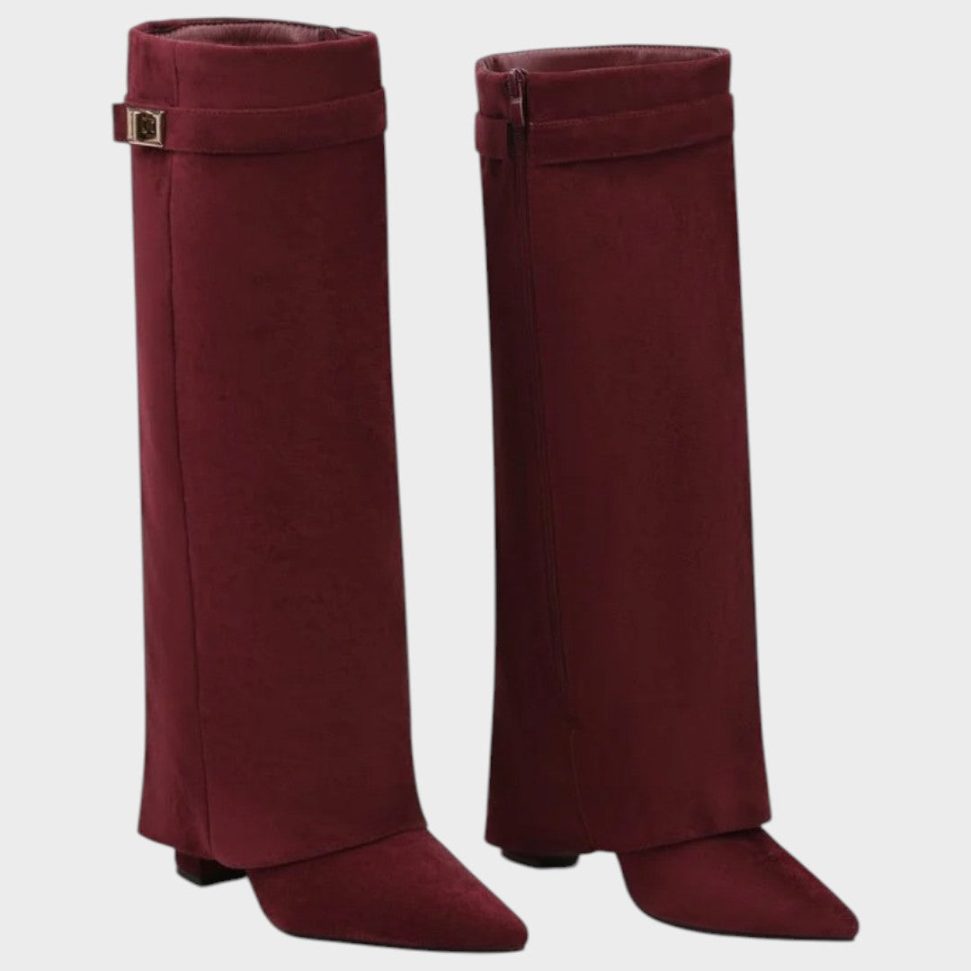 Women's High-Cut Suede Boots in Five Colors