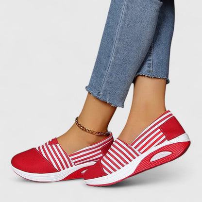 Women's Comfort Sneakers in Blue, Black and Red