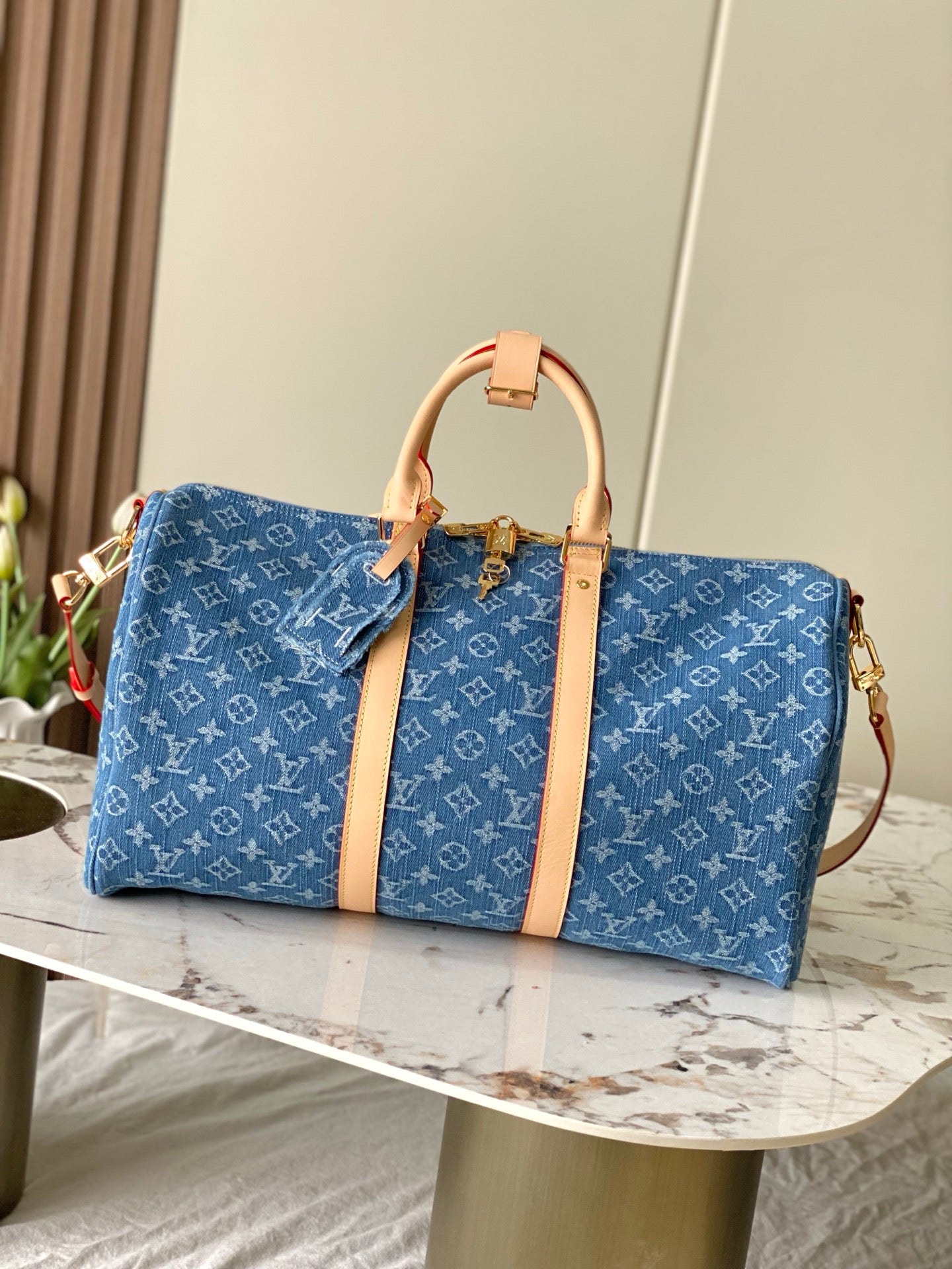 LV Keepall Bandoulière Denim