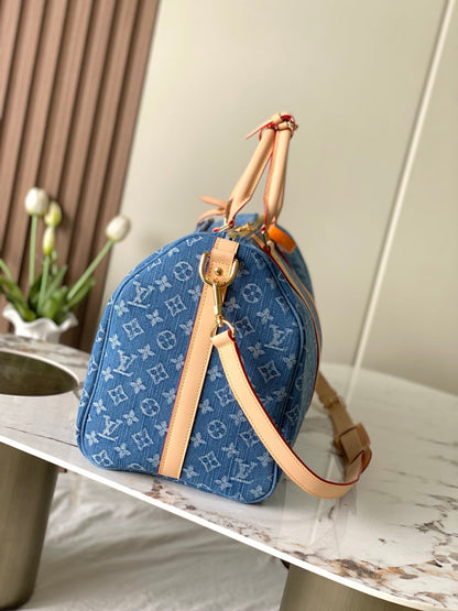 LV Keepall Bandoulière Denim