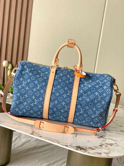 LV Keepall Bandoulière Denim