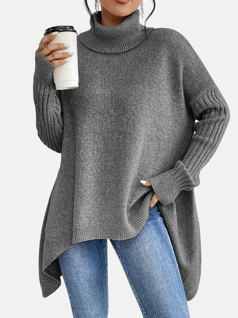 Women's Long Turtleneck Sweater in Five Colors