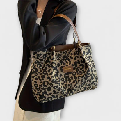 Women's Leopard Print Canvas Tote Bag