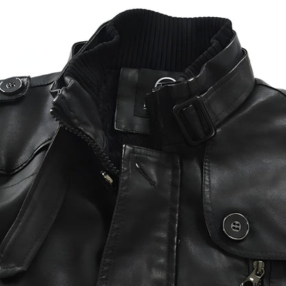 Adrien™ | Elegant Long Leather Coat for Men