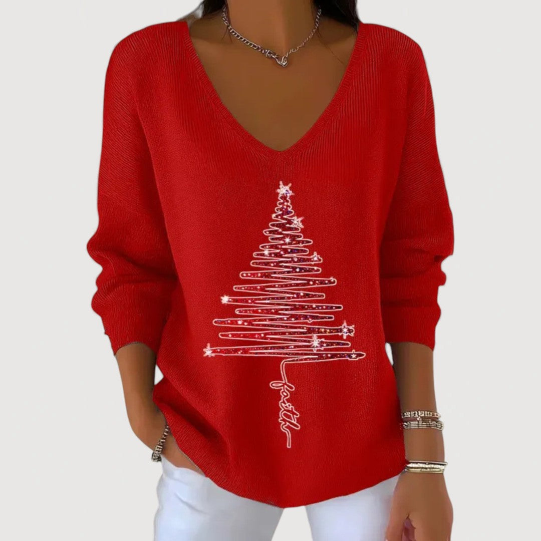 Women's Christmas Knit Top in Six Colors