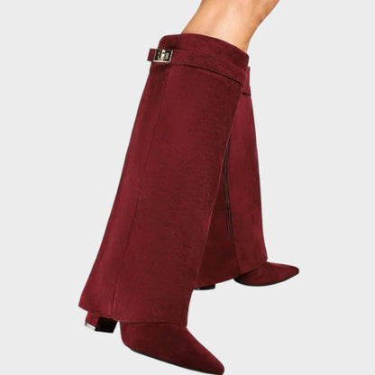 Women's High-Cut Suede Boots in Five Colors