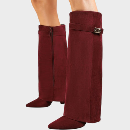 Women's High-Cut Suede Boots in Five Colors