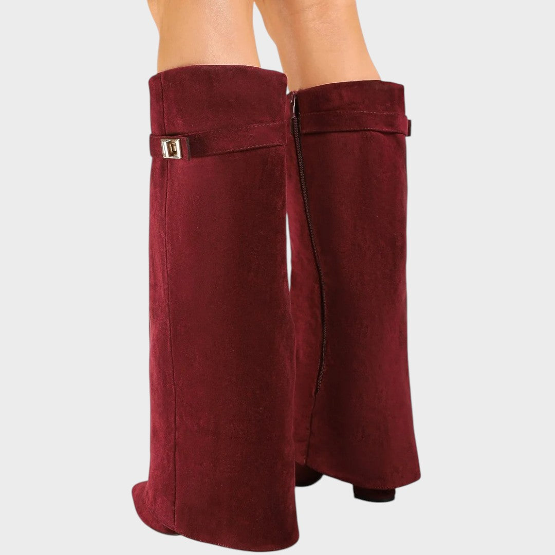 Women's High-Cut Suede Boots in Five Colors
