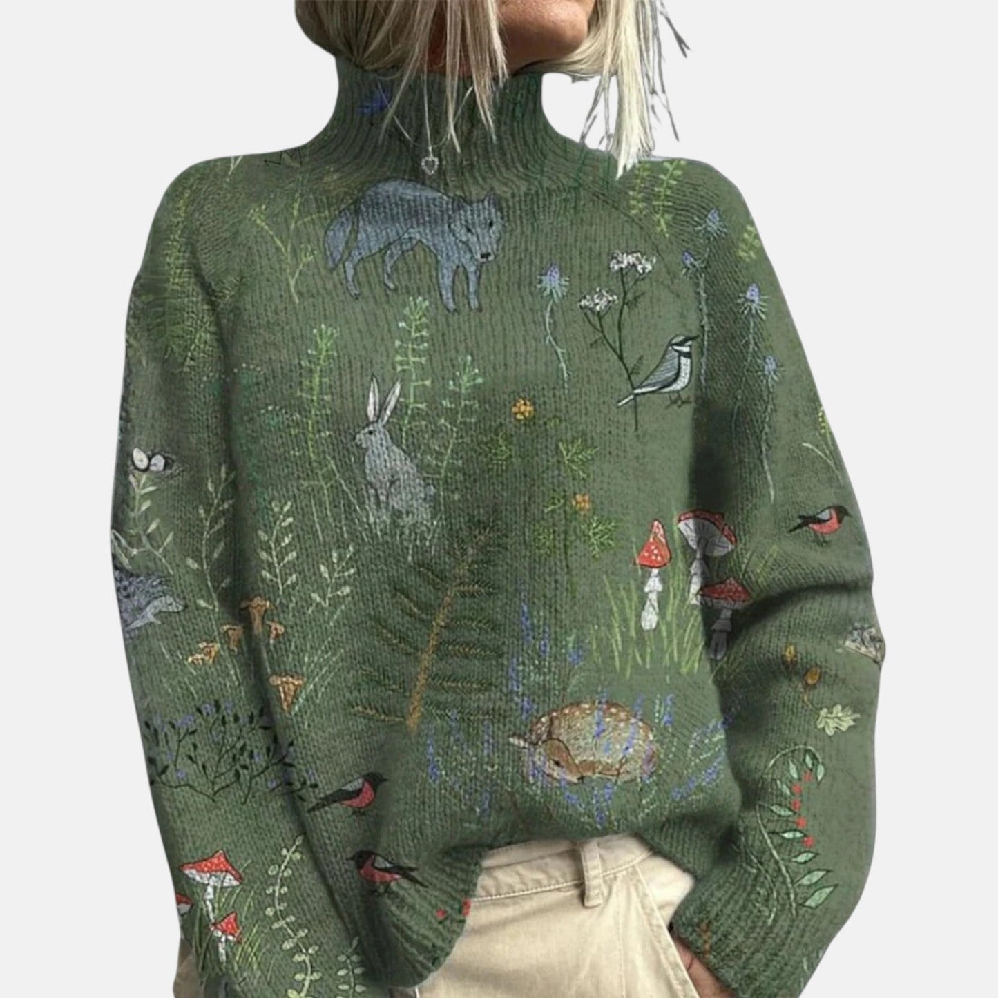 Women's Elegant Turtleneck Sweater, Sizes S to 5XL