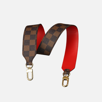Damier Ebene Greenwich Shoulder Strap Brown & Red (Box Included)