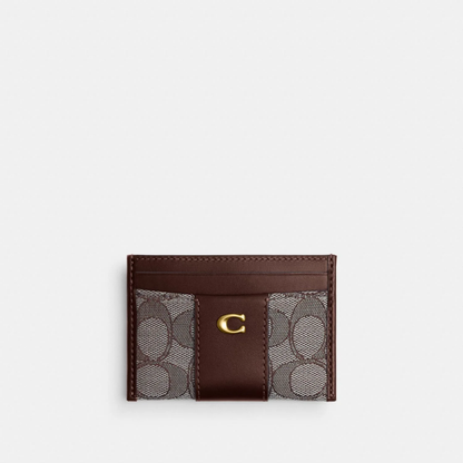 Coach Essential Card Case In Signature Jacquard