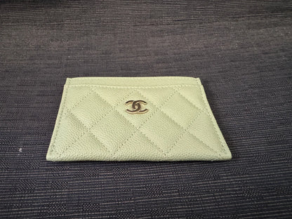 Chanel 24C Green Caviar Classic Card Case