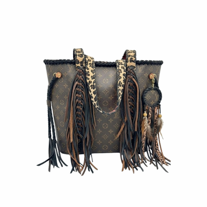 LV Neverfull Houston Tote Leopard