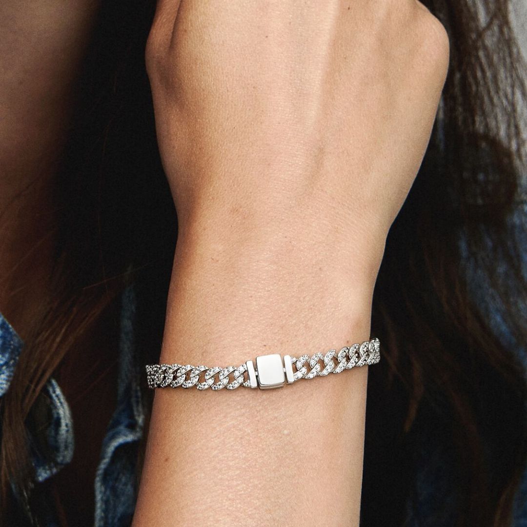 Cuban Link Pavé Bracelet | Gold
