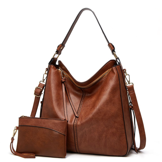 Luxury Leather Hobo Anti-Theft Handbag