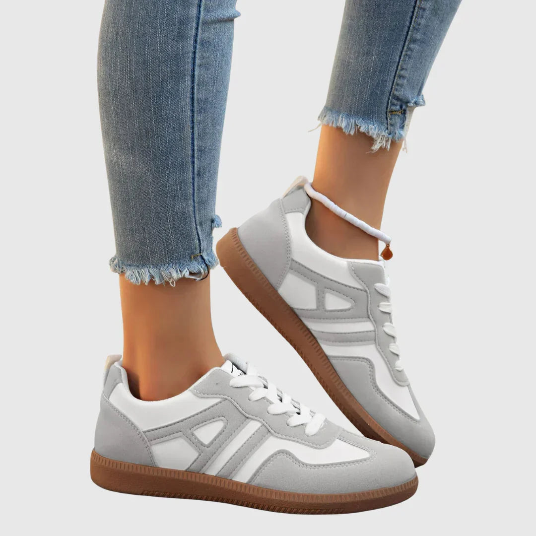 Women's Comfort Sneakers in Khaki and Gray Tones