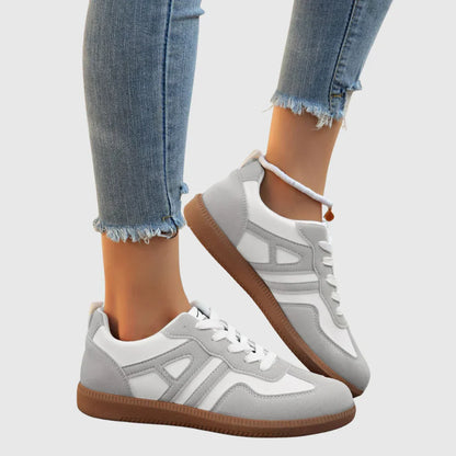 Women's Comfort Sneakers in Khaki and Gray Tones
