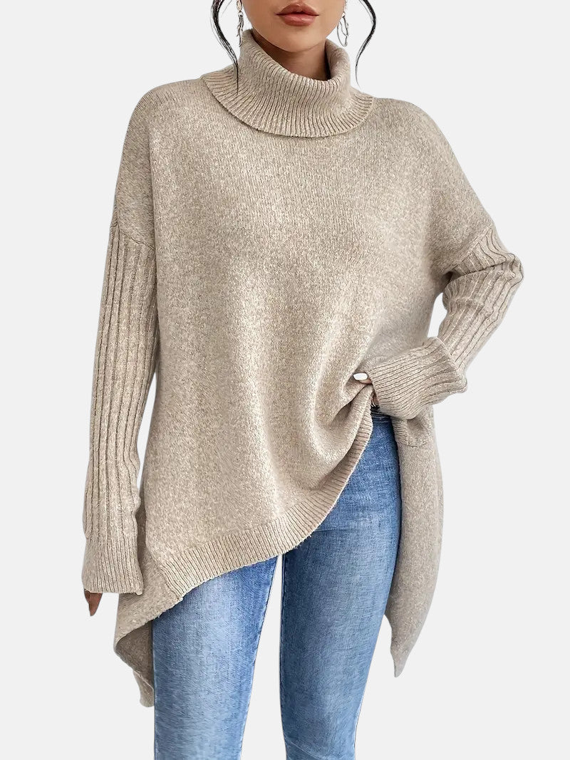 Women's Long Turtleneck Sweater in Five Colors