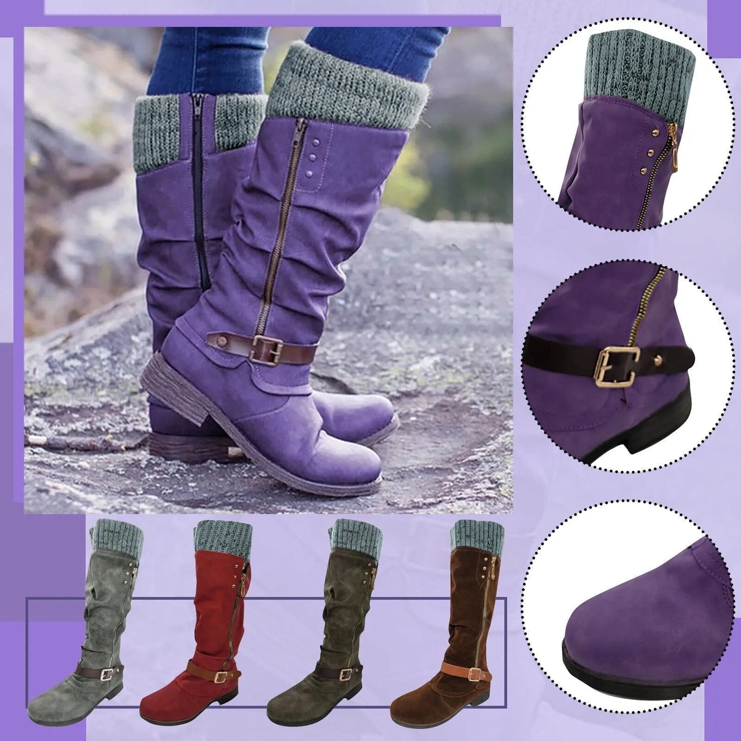 Women's Comfort Boots in Five Colors, EU 35 to 43