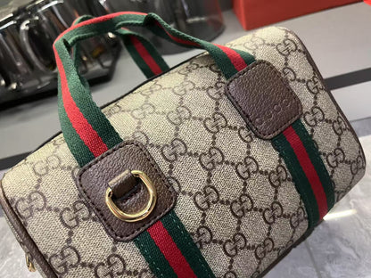 Gucci Mini GG Handbag - Beige and dark brown