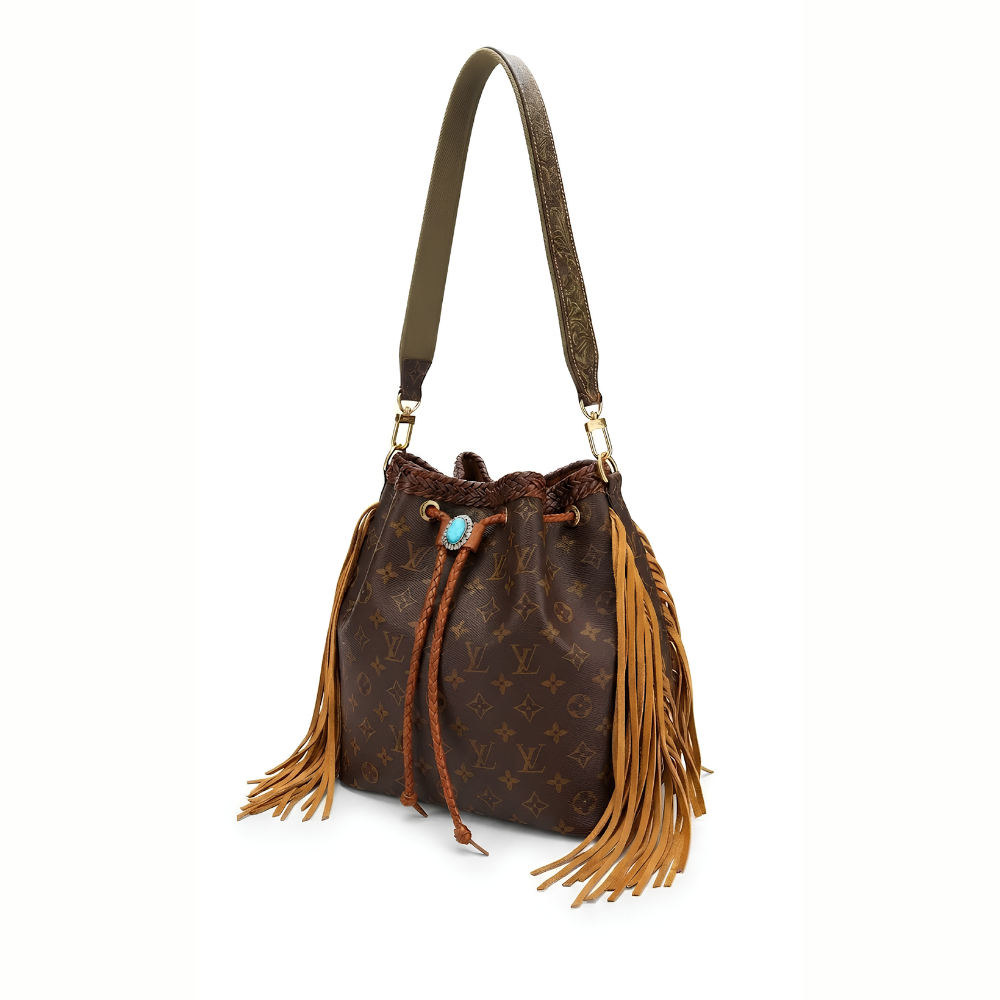 LV Champagne Bag With Turqoise
