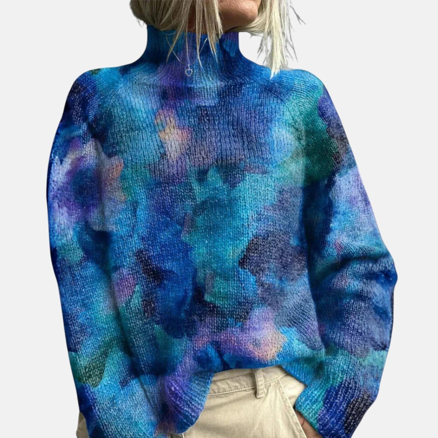 Women's Elegant Turtleneck Sweater, Sizes S to 5XL