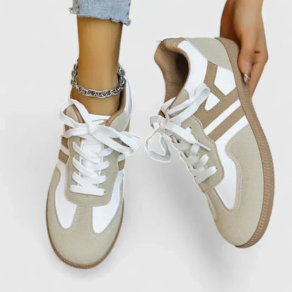 Women's Comfort Sneakers in Khaki and Gray Tones