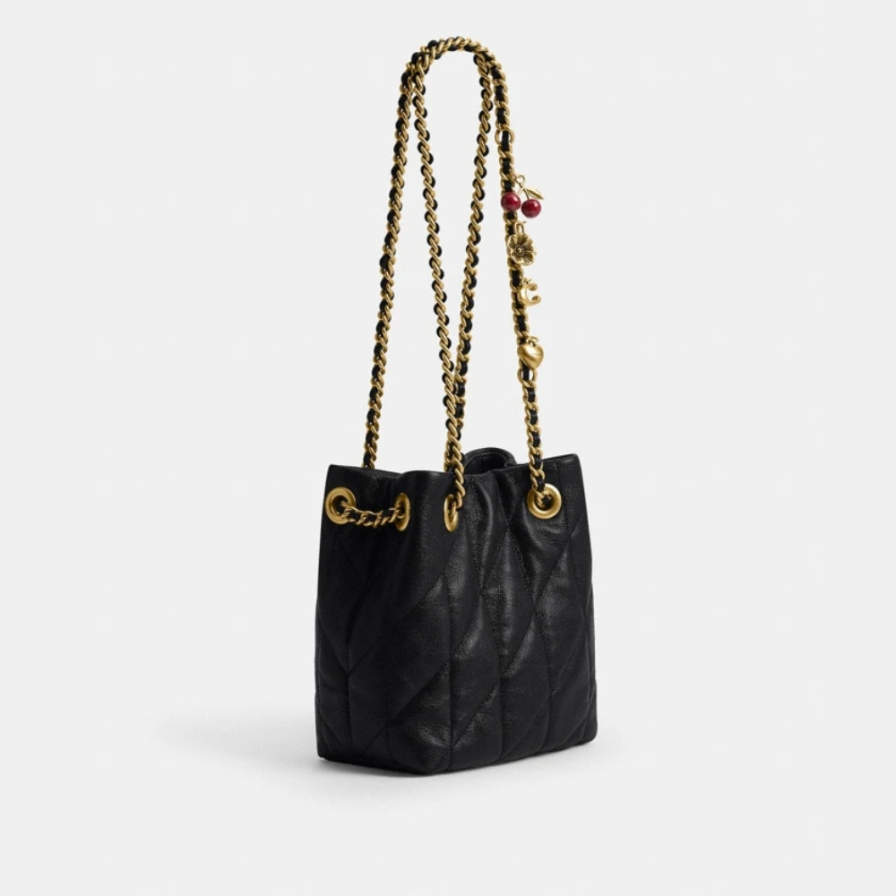 Sinclaire's Jade Drawstring Bag With Quilting