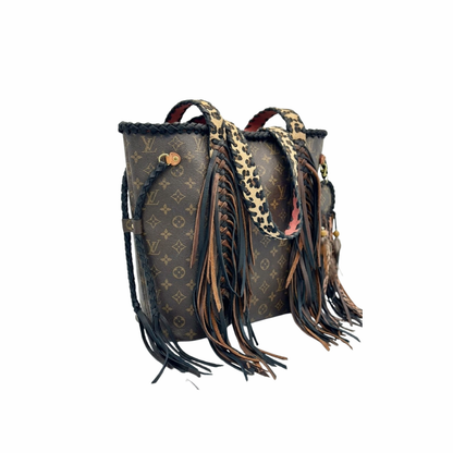 LV Neverfull Houston Tote Leopard