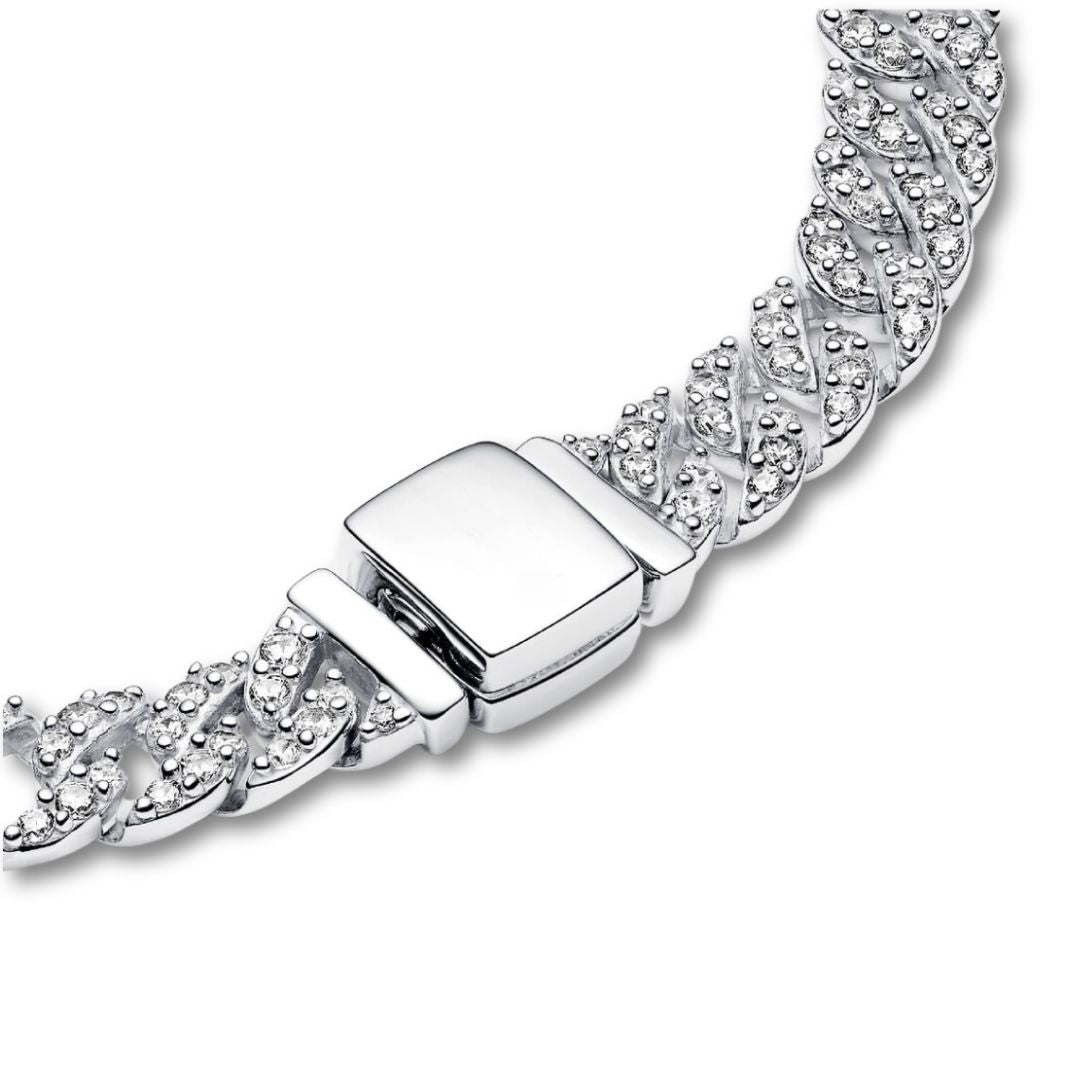 Cuban Link Pavé Bracelet | Gold