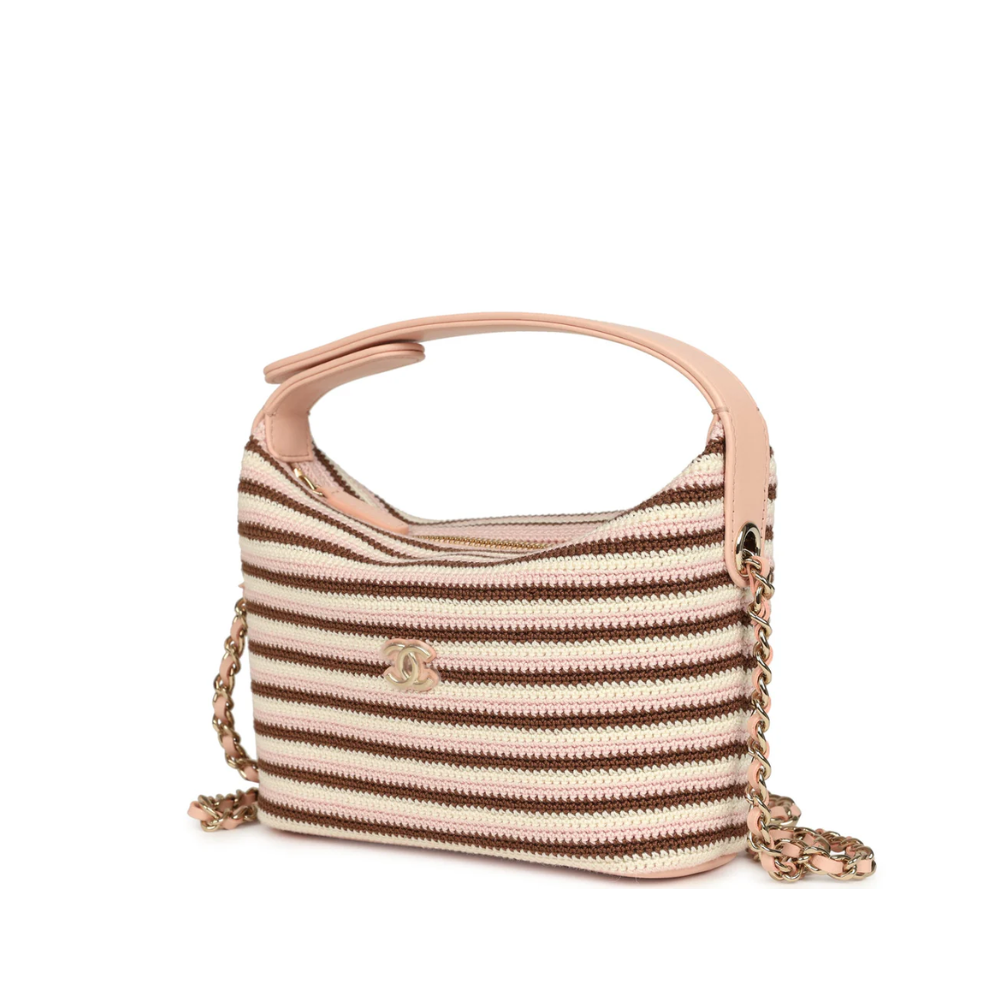Chanel Crochet Lambskin Coco Crochet Hobo Clutch