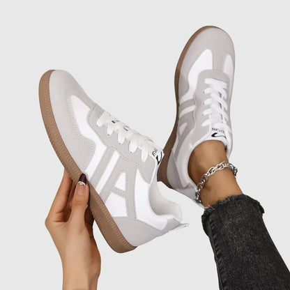 Women's Comfort Sneakers in Khaki and Gray Tones