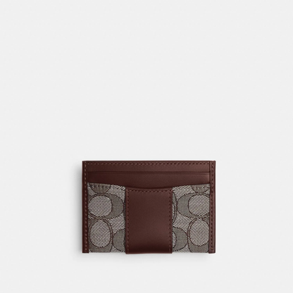 Coach Essential Card Case In Signature Jacquard