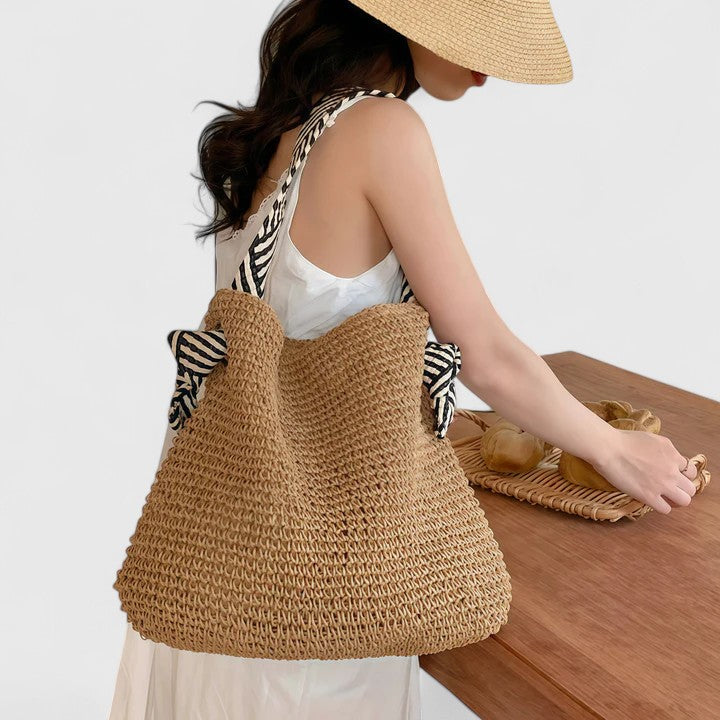 Women's Boho Shoulder Bag in Warm Brown or Beige